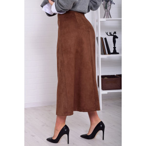 Юбка женская Ф9010 замша (р-ры: 44-54) шоколад