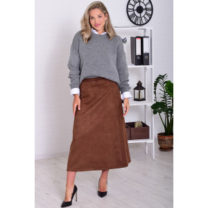 Юбка женская Ф9010 замша (р-ры: 44-54) шоколад