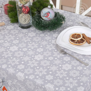 Скатерть из рогожки "Снеговики" (последний размер) 260х145 Скатерть из рогожки "Снеговики" (последний размер) 260х145