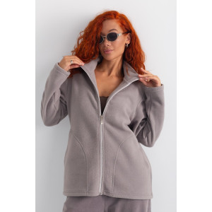Толстовка женская "Элли" ФТ-27 флис (последний размер) светло-серый 48,52,54