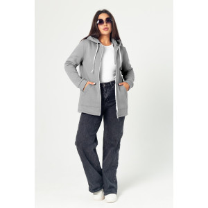 Толстовка женская ФТ-16 "Роксана" футер 3-х нитка с начёсом (последний размер) серый 48