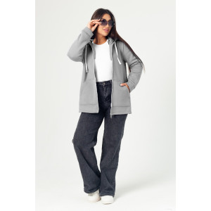 Толстовка женская ФТ-16 "Роксана" футер 3-х нитка с начёсом (последний размер) серый 48