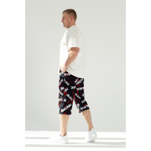 Бриджи мужские "Бермуды" КБ-6 кулирка (последний размер) буквы красный 48