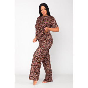 Костюм двойка женский К-349 "Лилу" кулирка (последний размер) шоколад 54