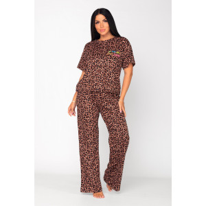 Костюм двойка женский К-349 "Лилу" кулирка (последний размер) шоколад 54