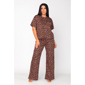 Костюм двойка женский К-349 "Лилу" кулирка (последний размер) шоколад 54