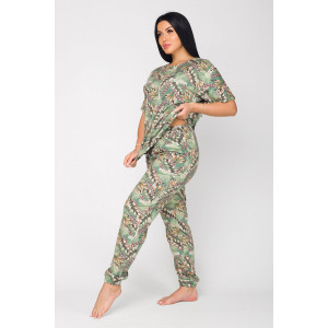 Костюм двойка женский К-325 "Саванна" кулирка (последний размер) зелень 48