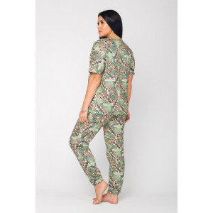 Костюм двойка женский К-325 "Саванна" кулирка (последний размер) зелень 48