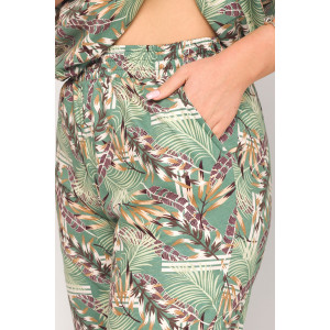 Костюм двойка женский К-325 "Саванна" кулирка (последний размер) зелень 48