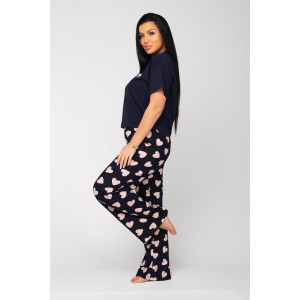 Костюм двойка женский К-349 "Флирт" кулирка (последний размер) чернило 48