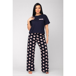 Костюм двойка женский К-349 "Флирт" кулирка (последний размер) чернило 48