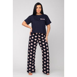 Костюм двойка женский К-349 "Флирт" кулирка (последний размер) чернило 48