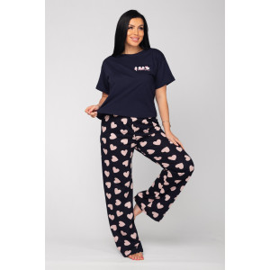 Костюм двойка женский К-349 "Флирт" кулирка (последний размер) чернило 48