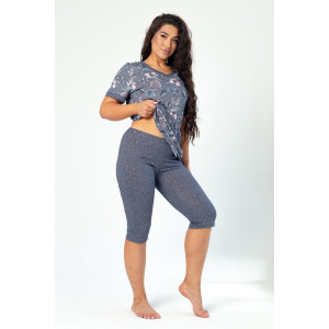 Костюм двойка женский К-227 "Барыня голубой" кулирка (последний размер) 48