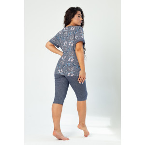 Костюм двойка женский К-227 "Барыня голубой" кулирка (последний размер) 48