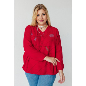 Джемпер женский ДЖВ-03 трикотаж (последний размер) красный 60-68 Джемпер женский ДЖВ-03 трикотаж (последний размер) красный 60-68