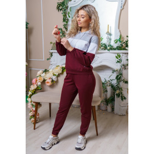 Костюм двойка женский К-033 футер 2-х нитка с лайкрой (последний размер) бордовый 48,50 Костюм двойка женский К-033 футер 2-х нитка с лайкрой (последний размер) бордовый 48,50