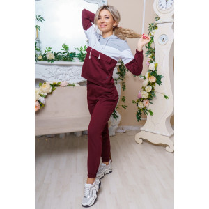 Костюм двойка женский К-033 футер 2-х нитка с лайкрой (последний размер) бордовый 48,50 Костюм двойка женский К-033 футер 2-х нитка с лайкрой (последний размер) бордовый 48,50