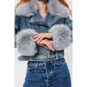 Куртка женская №28037 джинс с полиэстером (последний размер) синий 44 Куртка женская №28037 джинс с полиэстером (последний размер) синий 44