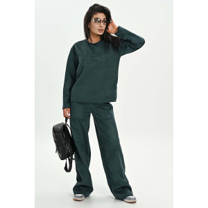 Брюки женские №058621 эко-замша (р-ры: 42-52) изумрудный Брюки женские №058621 эко-замша (р-ры: 42-52) изумрудный