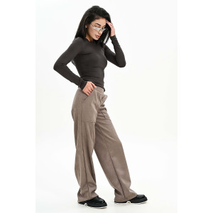 Брюки женские №058621 эко-замша (р-ры: 42-52) бежевый Брюки женские №058621 эко-замша (р-ры: 42-52) бежевый