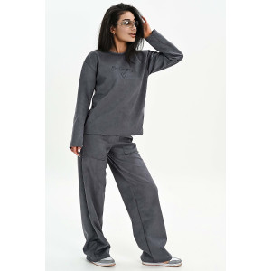 Брюки женские №058621 эко-замша (р-ры: 42-52) серый Брюки женские №058621 эко-замша (р-ры: 42-52) серый