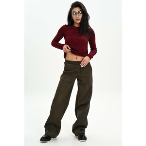 Брюки женские №058621 эко-замша (р-ры: 42-52) хаки Брюки женские №058621 эко-замша (р-ры: 42-52) хаки