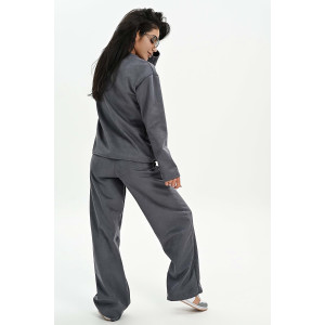 Свитшот женский №058620 эко-замша (р-ры: 42-52) серый Свитшот женский №058620 эко-замша (р-ры: 42-52) серый