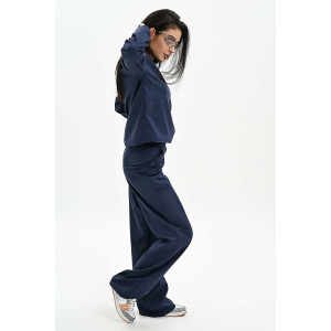 Свитшот женский №058620 эко-замша (р-ры: 42-52) синий Свитшот женский №058620 эко-замша (р-ры: 42-52) синий