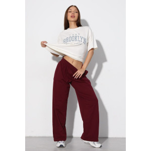 Брюки женские Б-02 футер 2-х нитка (р-ры: XS-L) бордовый Брюки женские Б-02 футер 2-х нитка (р-ры: XS-L) бордовый