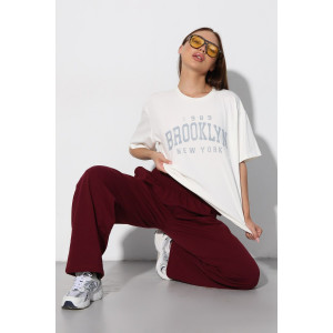 Брюки женские Б-02 футер 2-х нитка (р-ры: XS-L) бордовый Брюки женские Б-02 футер 2-х нитка (р-ры: XS-L) бордовый