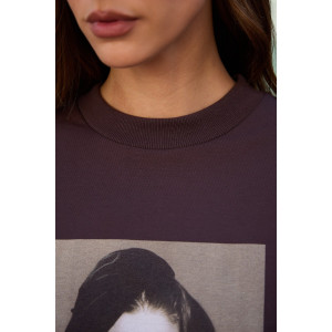 Лонгслив женский №058731 футер 2-х нитка (р-ры: 40-50) коричневый Лонгслив женский №058731 футер 2-х нитка (р-ры: 40-50) коричневый