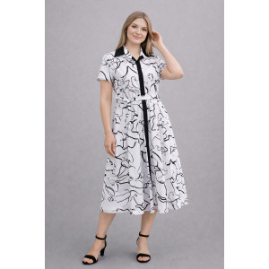 Платье женское №39065 кулирка (р-ры: 46-60) белый Платье женское №39065 кулирка (р-ры: 46-60) белый