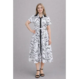 Платье женское №39065 кулирка (р-ры: 46-60) белый Платье женское №39065 кулирка (р-ры: 46-60) белый