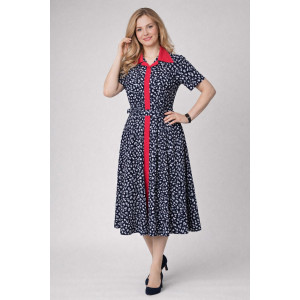 Платье женское №39065 кулирка (р-ры: 46-60) темно-синий Платье женское №39065 кулирка (р-ры: 46-60) темно-синий