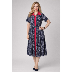 Платье женское №39065 кулирка (р-ры: 46-60) темно-синий Платье женское №39065 кулирка (р-ры: 46-60) темно-синий