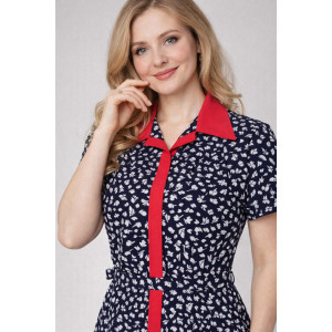 Платье женское №39065 кулирка (р-ры: 46-60) темно-синий Платье женское №39065 кулирка (р-ры: 46-60) темно-синий