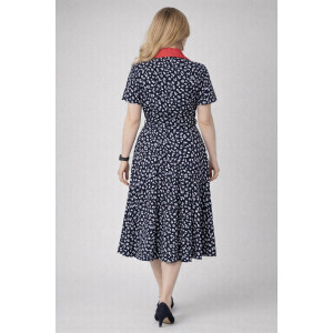 Платье женское №39065 кулирка (р-ры: 46-60) темно-синий Платье женское №39065 кулирка (р-ры: 46-60) темно-синий