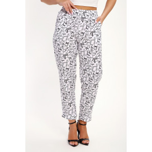 Брюки женские №32831 штапель (р-ры: 48-58) черно-белый Брюки женские №32831 штапель (р-ры: 48-58) черно-белый