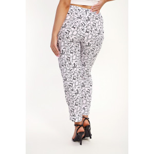 Брюки женские №32831 штапель (р-ры: 48-58) черно-белый Брюки женские №32831 штапель (р-ры: 48-58) черно-белый