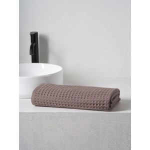 Полотенце вафельное "Ночь нежна" коричнево-серый Полотенце вафельное "Ночь нежна" коричнево-серый