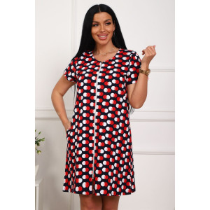 Халат женский №130т/1 кулирка (р-ры: 42-50) синий-красный Халат женский №130т/1 кулирка (р-ры: 42-50) синий-красный