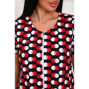 Халат женский №130т/1 кулирка (р-ры: 42-50) синий-красный Халат женский №130т/1 кулирка (р-ры: 42-50) синий-красный