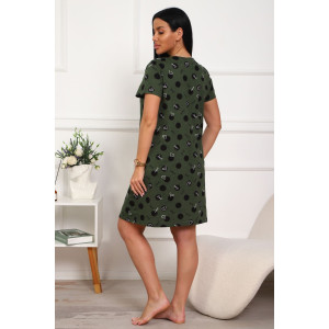 Халат женский №130т/1 кулирка (р-ры: 42-50) зеленый-черный Халат женский №130т/1 кулирка (р-ры: 42-50) зеленый-черный