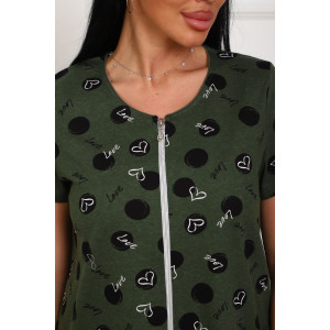 Халат женский №130т/1 кулирка (р-ры: 42-50) зеленый-черный Халат женский №130т/1 кулирка (р-ры: 42-50) зеленый-черный