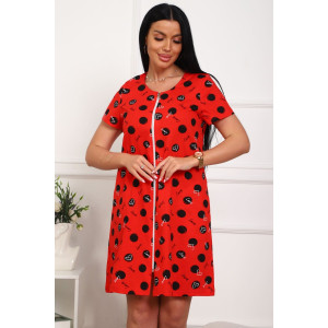 Халат женский №130т/1 кулирка (р-ры: 42-50) красный-черный Халат женский №130т/1 кулирка (р-ры: 42-50) красный-черный