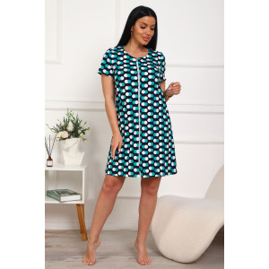 Халат женский №130т/1 кулирка (р-ры: 42-50) т.синий-т.бирюзовый Халат женский №130т/1 кулирка (р-ры: 42-50) т.синий-т.бирюзовый