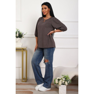 Туника женская №29541 кулирка (р-ры: 50-60) коричневый Туника женская №29541 кулирка (р-ры: 50-60) коричневый