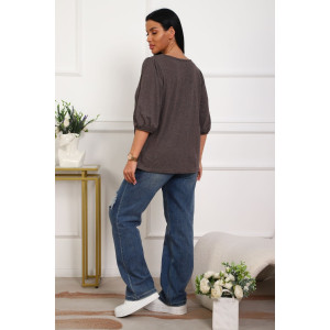 Туника женская №29541 кулирка (р-ры: 50-60) коричневый Туника женская №29541 кулирка (р-ры: 50-60) коричневый