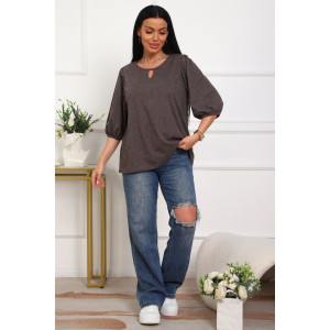 Туника женская №29541 кулирка (р-ры: 50-60) коричневый Туника женская №29541 кулирка (р-ры: 50-60) коричневый